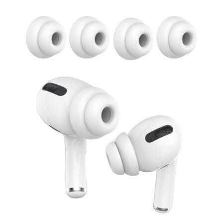 2-PACK AHASTYLE AirPods Pro 1/2 Öronkuddar i Silikon Dubbel Design L - Vit