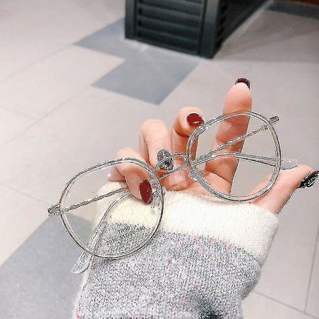 Polygonal Briller Anti Blåt Lys Fladt Spejl Fuld Ramme Bløde Silikone Næsepuder Briller