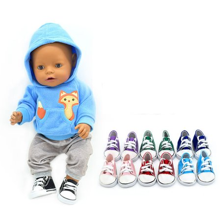 6 par dockor skor 18 tum amerikanska flickor snörning canvas sh