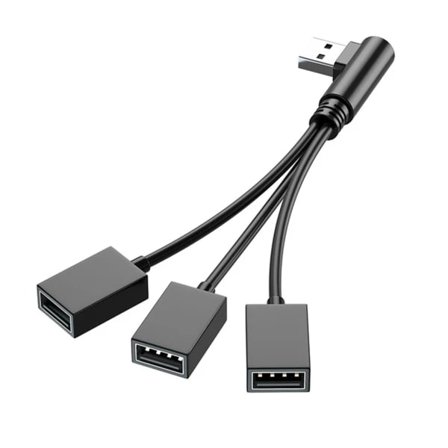 USB-splitter Hub för mobil ström, bil, dator USB hane till hona laddningskabel Datakabel förlängningsadapter null - Vänster böj