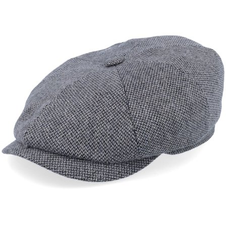 Stetson - Grijs flatcap Cap - Hatteras Wool Anthracit/Black Flat Cap @ Hatstore