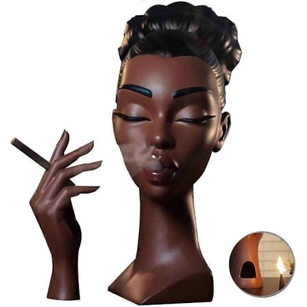 Headscents-Huvud Rökelsebrännare Svart Kvinna, Huvud Rökelsebrännare Svart Kvinna, Solange Huvud Dofter Brännare Svarta Kvinnor Ansikte, Headscents 