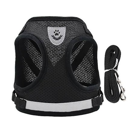 Udendørs kattesele og snorsæt til små hunde - blød mesh-hundesele - justerbar kattesele med refleksstrop - komfort