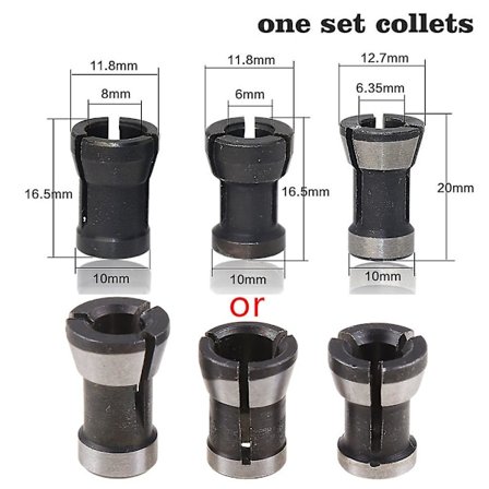 3kpl/ set 6mm 6,35mm 8mm puuntyöstöjyrsinterä Kaiverrus Jyrsinterän istukka