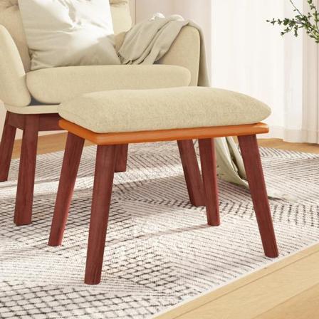 Vidaxl Fotpall Gräddvit 45x29,5x39 Cm Tyg Och Konstläder Kräm