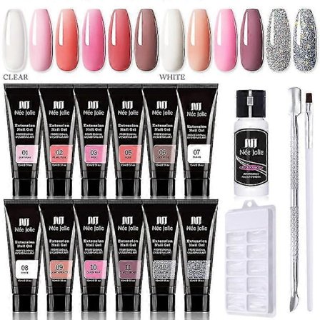 Gel Nagellack Kit, Gel Polish Set, Snabb Nagel Förlängning Gel Builder Enkelt Professionellt Poly Nagel Gel Kit För Stjärna