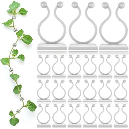 Plant Clips för Klätterväxter - 100st Växtstöd Självhäftande Clips för hängande växthållare Kabelorganiserare Växtranka Väggklämmor