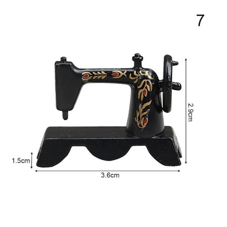 Tebord dockhus symaskin av trä 7 7