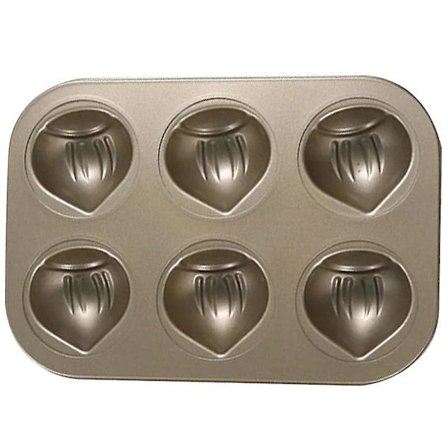 Non-stick kastanjeform til bagning af tærter, fondant, muffins, kageform, ovn, bagværk, værktøj, 6 huller