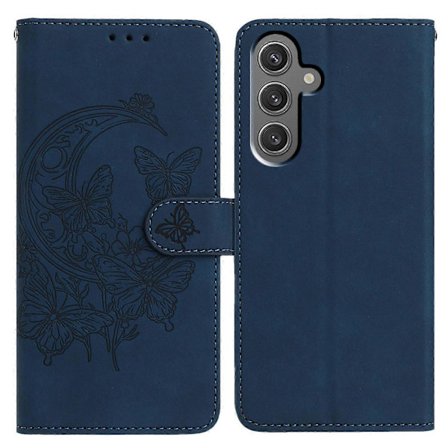 Til Samsung Galaxy A56 5G Etui Sommerfugl Blomst Præget PU Læder Wallet Stand Telefon Cover