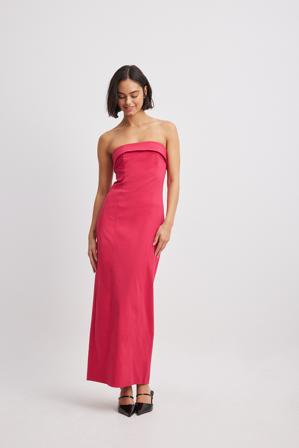 NA-KD Robe bandeau longue avec revers - Robes bandeau - Rose - EU 44