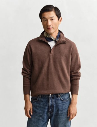 GANT Light Sacker Half Zip - Brown - S