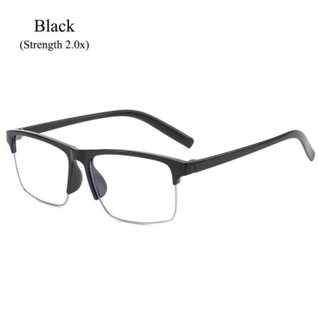 Blått lysblokkerende lesebriller Presbyopiske briller SVART Black Strength 2.0x-Strength 2.0x
