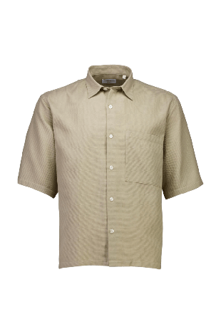 Lindbergh Solid dobby cotton Shirt S/S Skjortor Herr Grå S