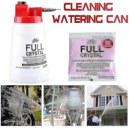 Glasrensesæt med Plastiksprayflaske og Krystalklar Rengøringsmiddel