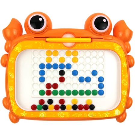 Magnetisk Rittavla för Barn, 3-6 År - STEM Leksaker med Färgglada Pärlor och Ritpenna, Punktkonst, Pedagogiska Leksaker för Förskolan