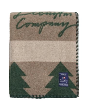 Lexington Tree jacquard recycled wool throw, green