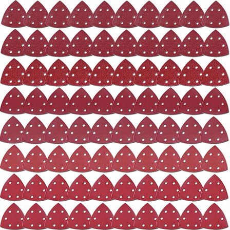 80-pakke 6-hulls klemmesandpapirtrekanter 40/60/80/120/180/