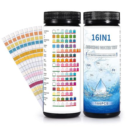 16 I 1 Drikkevand Test Kit 100 stk. Vandtest Kit Til Drikkevand Brønd Vandhane Hjemme Vandkvalitet Test Strips Til Bly Ph Klor Har (FMY)