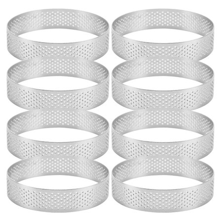 8-pakning terteformer i rustfritt stål, kakeform, rund kake