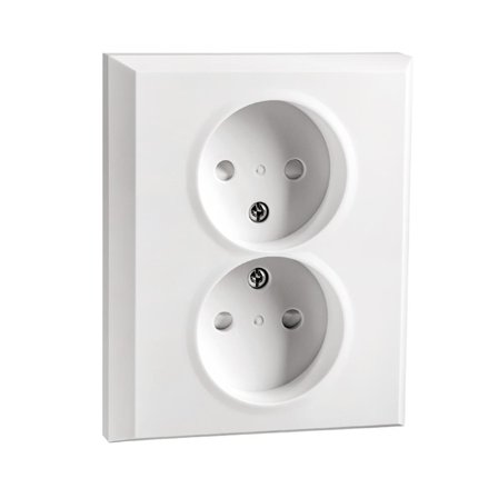 SG Stikkontakt Innfelt Hvit Dobbel u/jord