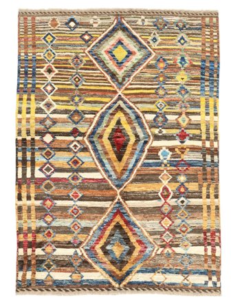 Håndknyttet Moroccan Berber - Afghanistan 148X198 Brun/Orange