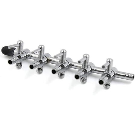 Rustfrit Stål 5-Vejs Luftstrømsforgreningsudløbsstyreventil til Akvarium