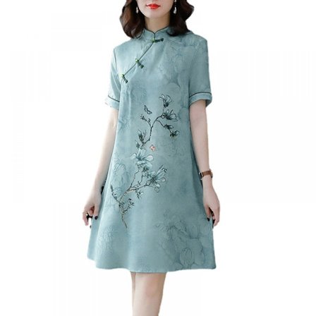 Kjole (Grøn 5XL Egnet Til Kvinder, der vejer 146-160 gram)