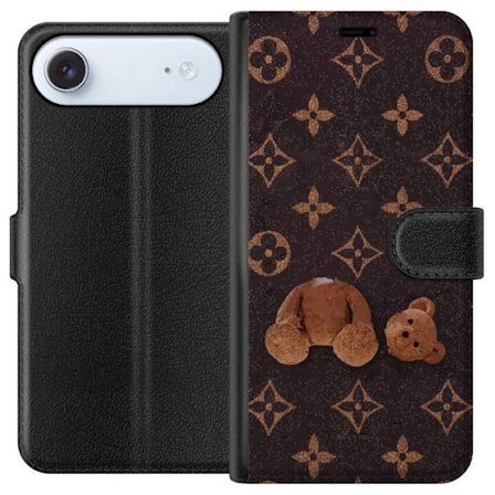 Kompatibelt Plånboksfodral till Apple Apple iPhone 17 Air Grafiskt monogrammönster med en stiliserad nalle i konstnärlig stil