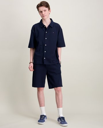Tommy Hilfiger JERSEY SEERSUCKER SWEATSHORT Blå Shorts Gutt - Kids Brand Store