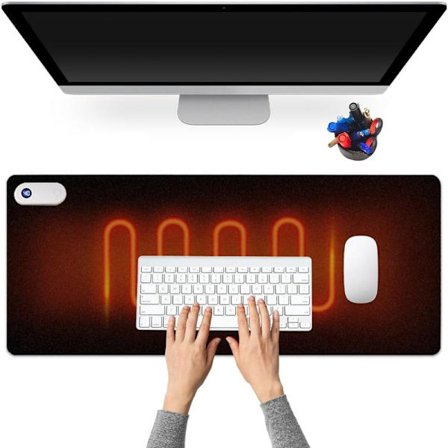Oppvarmet musematte - 80x33cm Vanntett skrivebordsvarmer med 3 temperaturinnstillinger og automatisk avstenging for kontor og hjemmebruk