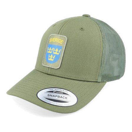 Army Head - Grønn trucker Caps - Sverige Sweden Army Badge Olive Trucker @ Hatstore