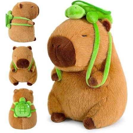 Capybara Plysjleker, Søt Capybara Plysj, Simulering Capybara Plysj med Skilpaddepute, Søte Capybara Plysjdukker, Plysj for