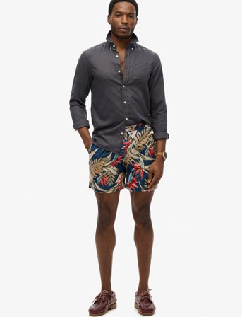 Superdry Hawaiian Print 16 Swim Short - Navy - S