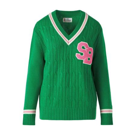 Saint Barth, V-neck Knitwear Groen, Dames, Maat:S