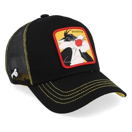 Capslab - Svart trucker Caps - Looney Tunes Sylvester Black Trucker @ Hatstore