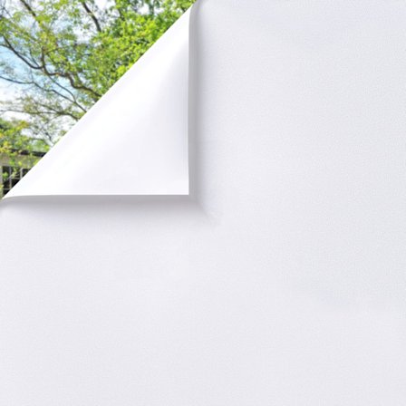 Hvit vindusfilm for blendingsgardin 100% lysblokkering Rommørklegging Total blendingsgardin Personvern Ikke-klebende (Hvit, 44,5 * 200 cm)