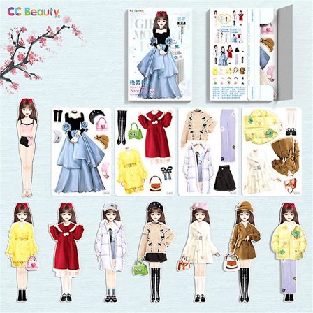 Magnetisk klä upp baby, magnetisk prinsessa klä upp papper docka magnet klä upp spel, låtsas och lek rese lekset leksak magnetisk klä upp dockor 