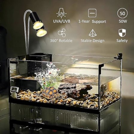 Kilpikonnan lämpölamppu 4-pakkaus, 25/50/75W UVA UVB matelija kilpikonna lamput sammakkoeläinten säiliöihin, terraarioihin ja häkkeihin, toimii 