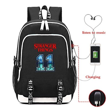 Stranger Things USB-laddningsryggsäck Ryggsäck Student A