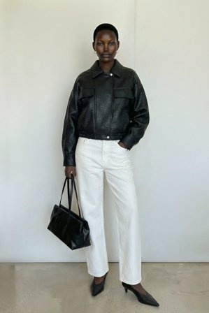 NA-KD Yard High Waist Ankle Jeans - Cropped jeans - Hvid - EU 38