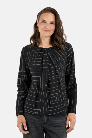 B. COPENHAGEN - Langærmet T-shirt - Sort - Mønstret