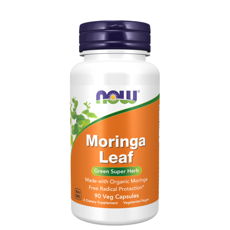 Now Foods Organisk Moringa Leaf 400 mg 90 kapsler