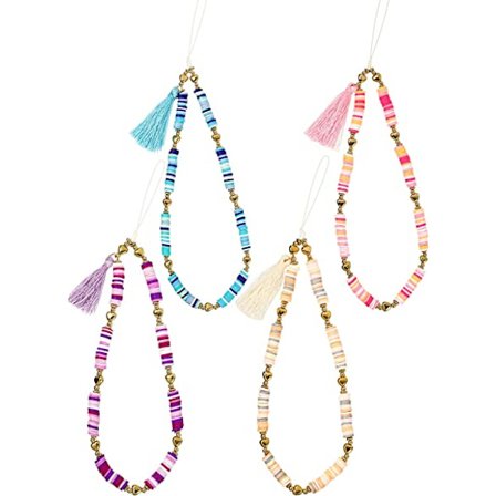 4 st pärlade telefonhalsband handledsrem polymerlera akryl B