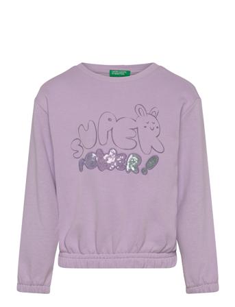 Sweater L/S Tops Sweatshirts & Hoodies Sweatshirts Purple United Colors Of Benetton