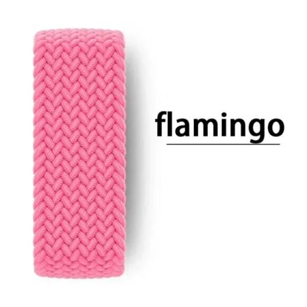 Lämplig för äpplen Flätad Solo Loop Rem För Apple Watch Band Nylon 49mm 45 44 41 40 38mm 42mm Correa Armband iwatch Series 9 8 7 5 SE 6 Flamingo L