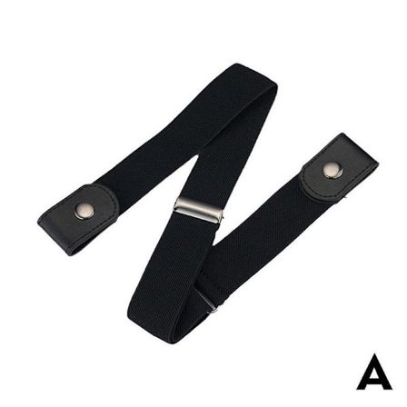 Koreansk Mode Jeans Bukser Kvinder Elastisk Sømløs Læder Taljebånd Usynligt Dovent Taljebælte