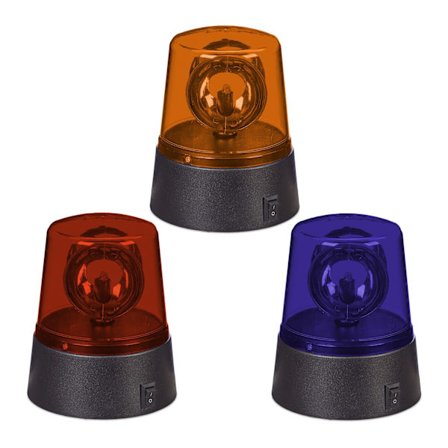 360° Roterande LED-festljus – Röd, Blå, Gul