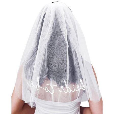 Brud Å Være Slør, Brodert Utdrikningslag Pannebånd, Hvit Brudedusj Tilbehør for Forlovelsesfester og Bryllupsgaver