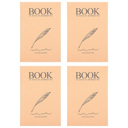 4 kpl Kraft-paperia luonnoskirja Retro paksu luonnoslehtiö Sulkakuosi Käsinmaalattu taidepiirustusvihko